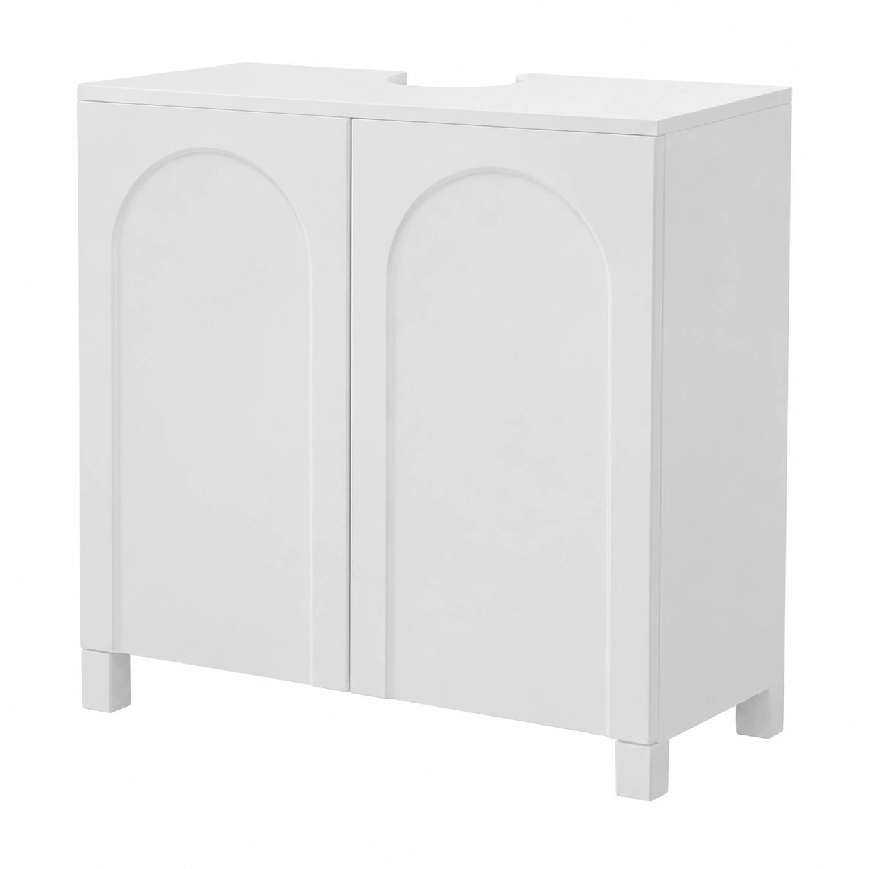 Ensemble de meubles de salle de bain, avec portes, 80 x 40 x 80 cm, coloris blanc, pour la salle de bain
