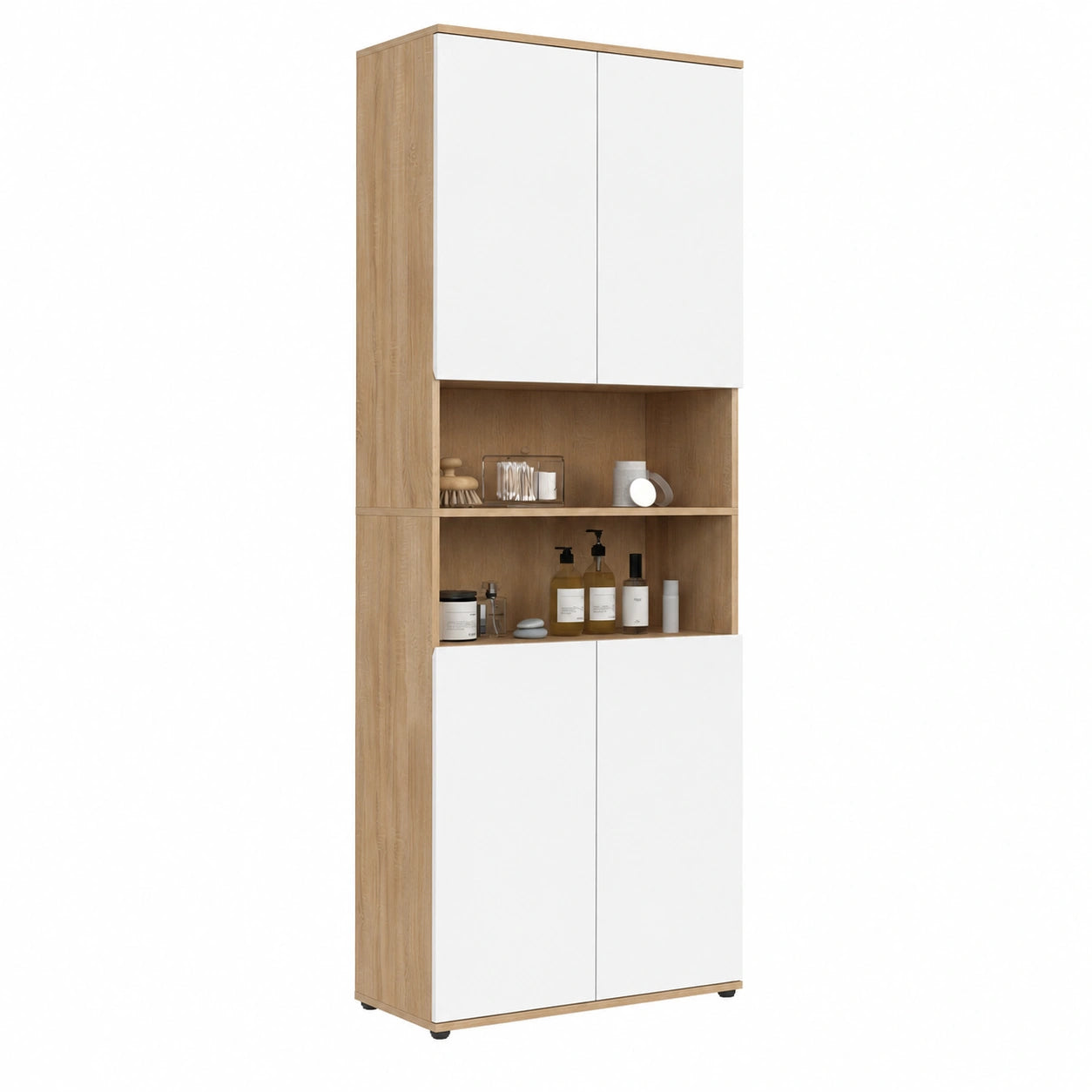 Armoire, avec portes, coloris blanc, pour la chambre