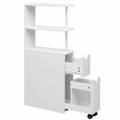 Armoire, réglable, avec rangement, avec tiroirs, coloris blanc, 45 x 19 x 113 cm, pour la chambre