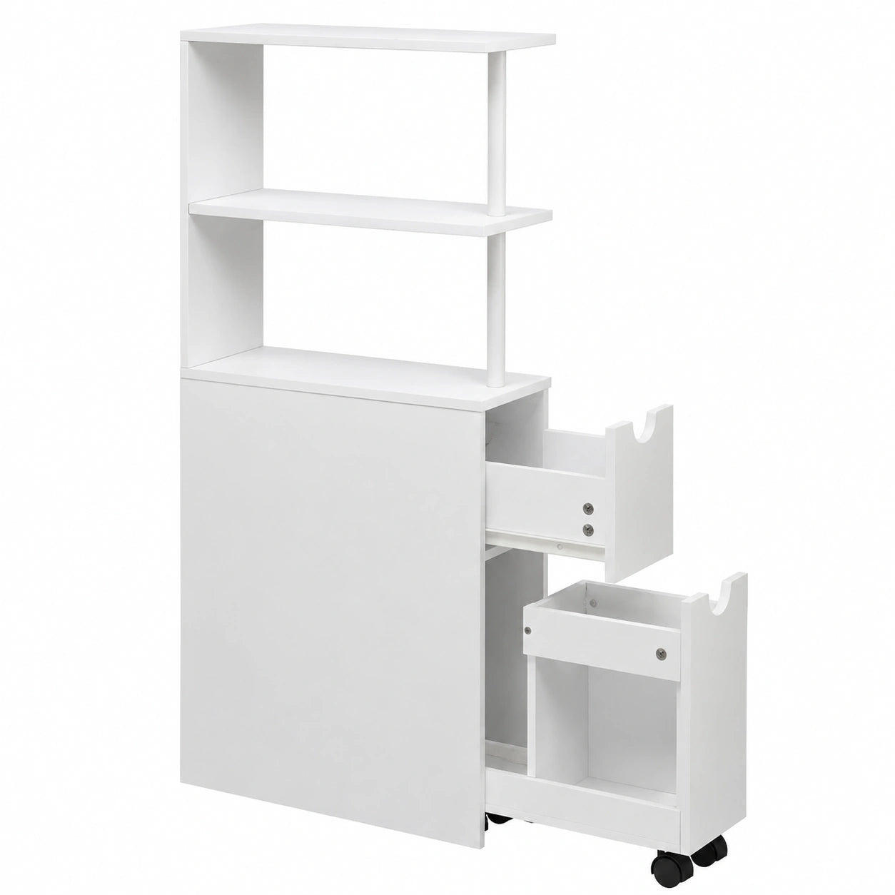 Armoire, réglable, avec rangement, avec tiroirs, coloris blanc, 45 x 19 x 113 cm, pour la chambre
