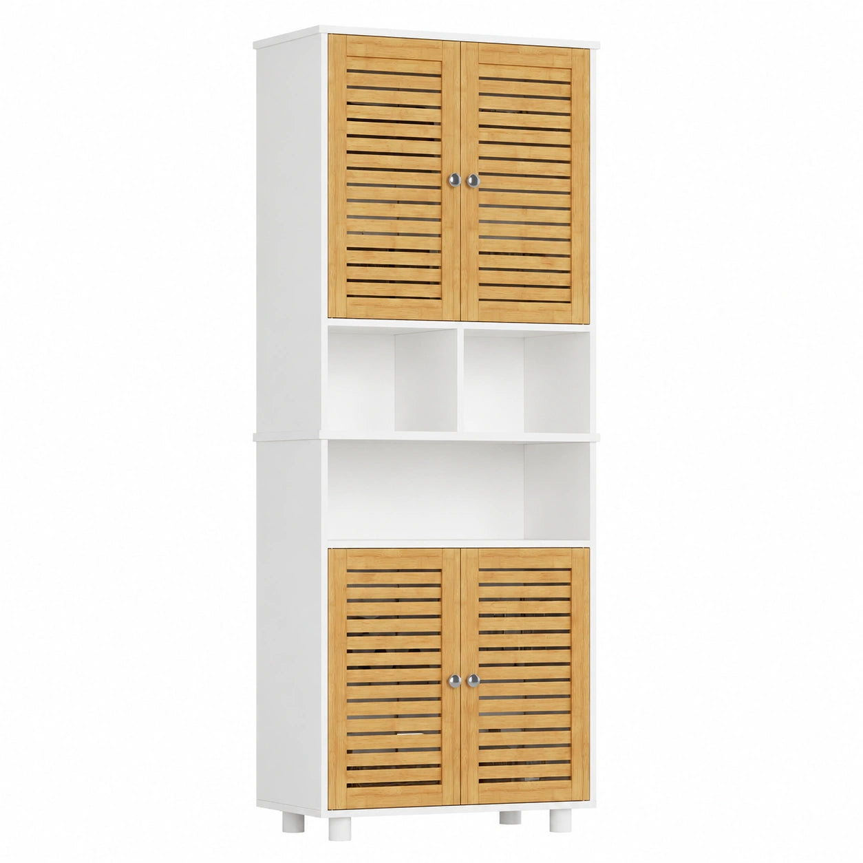 Armoire, réglable, avec rangement, avec étagères, en bambou, 60 x 30 x 170 cm, pour la chambre