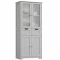Armoire, avec rangement, avec tiroirs, avec portes, coloris gris, pour la chambre