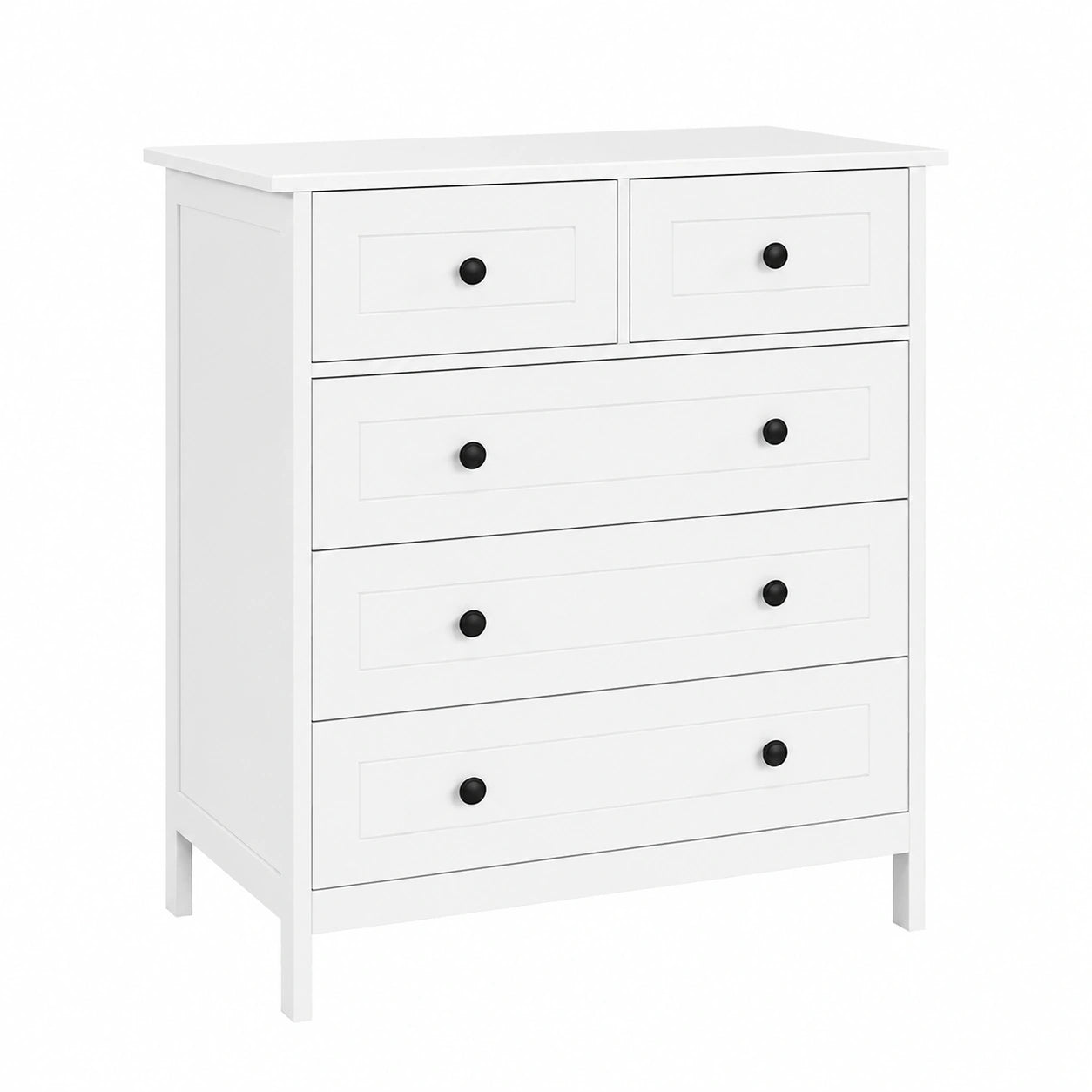 Commode, avec rangement, avec tiroirs, coloris blanc, 74 x 40 x 91 cm, pour la chambre ou le salon