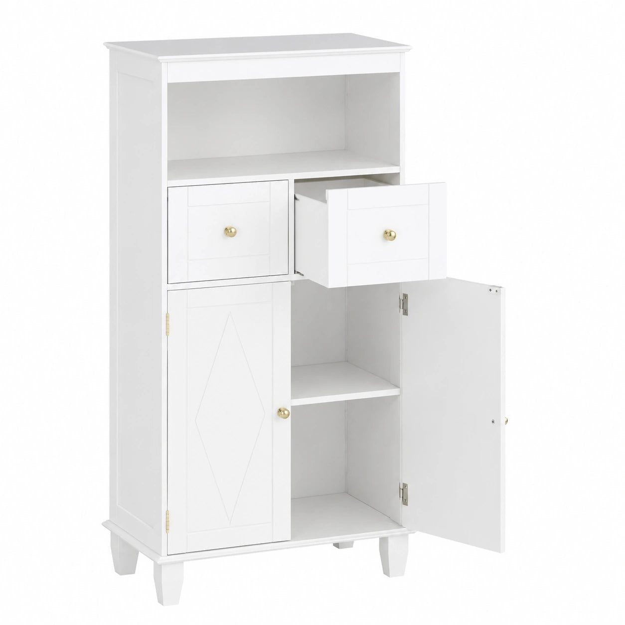Armoire, avec rangement, avec tiroirs, avec portes, coloris blanc, pour la chambre