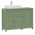 Ensemble de meubles de salle de bain, avec tiroirs, 90 x 30 x 61,5 cm, coloris vert, pour la salle de bain