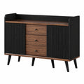 Armoire, avec tiroirs, avec portes coulissantes, coloris noir, pour la chambre